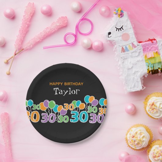 Assiettes En Carton Custom 30th Birthday Ajouter un nom Plaque de papi (Fête)