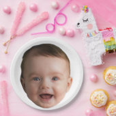 Assiettes En Carton Custom Baby Face, Funny custom photo (Fête)