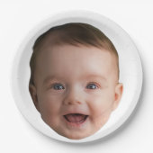 Assiettes En Carton Custom Baby Face, Funny custom photo (Devant)