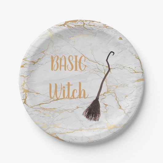 Assiettes En Carton Custom BASIC WITCH Broom Funny Cool Aesthétique mi (Devant)