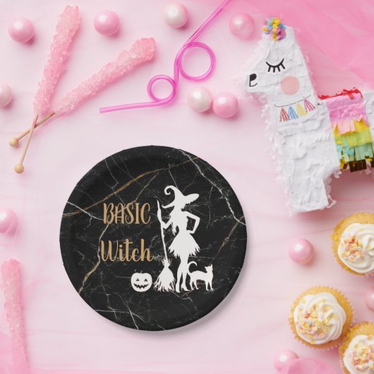 Assiettes En Carton Custom BASIC WITCH w Chat Funny Cool Aesthétique C (Fête)