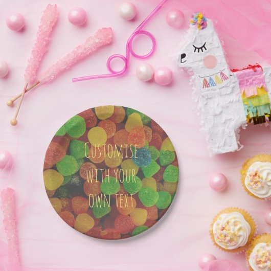 Assiettes En Carton Custom Colorful Gumdrops Candy (Fête)