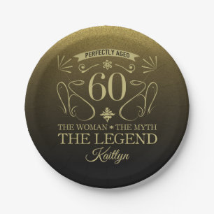 Assiettes En Carton Custom Cute Happy 60th Birthday