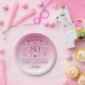 Assiettes En Carton Custom Cute Happy 80th Birthday (Fête)