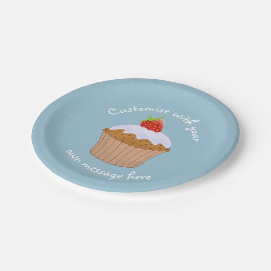 Assiettes En Carton Custom Cute Strawberry Bun (Angle)