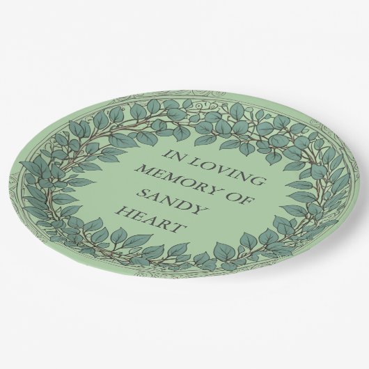 Assiettes En Carton Custom Eucalyptus Funeral – Elegant Memorial (Angle)