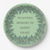 Assiettes En Carton Custom Eucalyptus Funeral – Elegant Memorial (Devant)