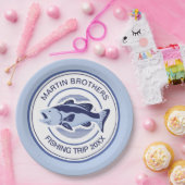 Assiettes En Carton Custom Fisherman Party Blue Bass Poisson (Fête)