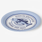 Assiettes En Carton Custom Fisherman Party Blue Bass Poisson (Angle)