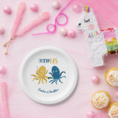 Assiettes En Carton Custom Funny Marine et Gold Ocean Octopus Mariage (Fête)