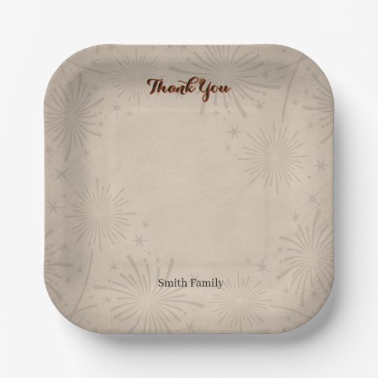 Assiettes En Carton Custom Graduation Paper Plates  Editable Text (Recto)
