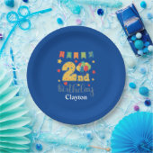 Assiettes En Carton Custom Happy 2e anniversaire (Fête)