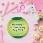 Assiettes En Carton Custom Happy St. Patrick's Day Green Sparkle Party (Fête)