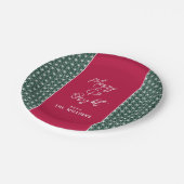 Assiettes En Carton Custom Japandi Christmas Paper Plate – Asanoha (Angle)