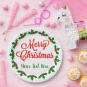 Assiettes En Carton Custom Joyeux Noël Holly Berry (Fête)
