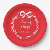 Assiettes En Carton Custom Modern Luke 2 Scripture Red Christmas (Devant)