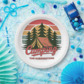 Assiettes En Carton Custom Name Camping (Fête)