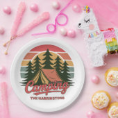 Assiettes En Carton Custom Name Camping (Fête)
