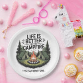 Assiettes En Carton Custom Name Camping (Fête)