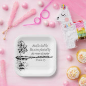 Assiettes En Carton Custom Name Encouraging Scripture Psalm 1:3  (Fête)