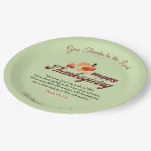 Assiettes En Carton Custom Name | Happy Thanksgiving with Bible Verse  (Angle)