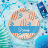 Assiettes En Carton Custom name paint strokes patterned (Fête)