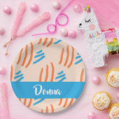 Assiettes En Carton Custom name paint strokes patterned (Fête)