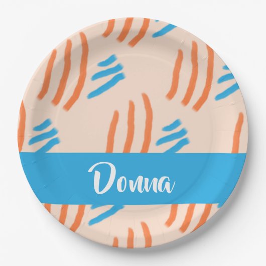 Assiettes En Carton Custom name paint strokes patterned (Devant)