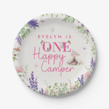 Custom One Happy Camper Baby Girls First Birthday