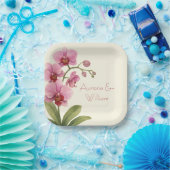 Assiettes En Carton Custom Orchid Floral  (Fête)