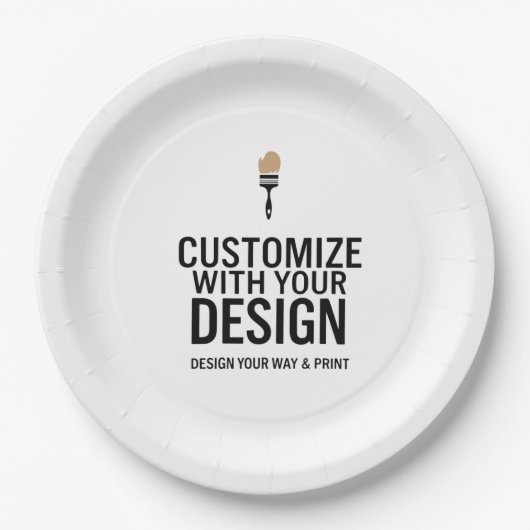 Assiettes En Carton Custom Personalized Blank Company Branded (Devant)