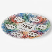 Assiettes En Carton Custom Pesach Seder Plate Hebrew Passover Dinner (Angle)