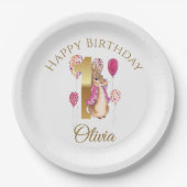 Assiettes En Carton Custom Peter the Rabbit 1st Birthday (Devant)