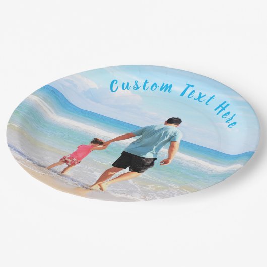 Assiettes En Carton Custom Photo et texte - Your Own Design - Pour pap (Angle)