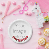 Assiettes En Carton Custom Photo – Personalized text  (Fête)