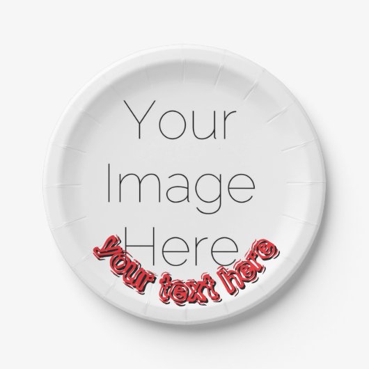 Assiettes En Carton Custom Photo – Personalized text  (Devant)