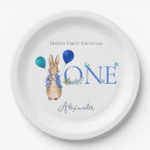 Assiettes En Carton Custom Pierre le lapin 1er anniversaire (Devant)