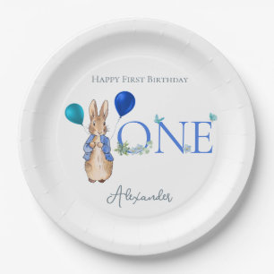 Assiettes En Carton Custom Pierre le lapin 1er anniversaire