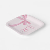 Assiettes En Carton Custom Sweet 16th Birthday Coquette Pink Bow  (Angulaire)