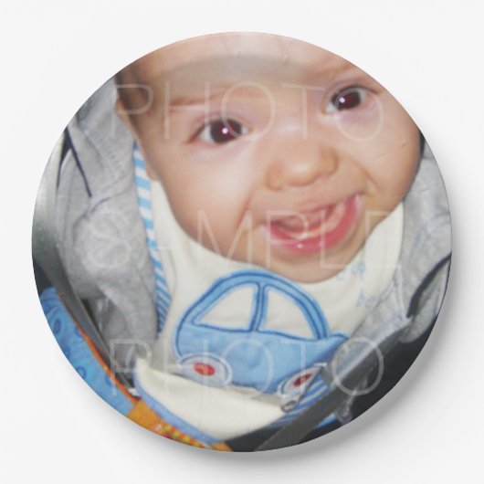 Assiettes En Carton Customisez-le avec votre plaque photo (Devant)