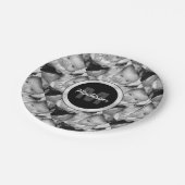 Assiettes En Carton Customisez votre motif photo noir blanc Monogramme (Angle)
