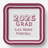 Assiettes En Carton Customizable Graduation  (Recto)