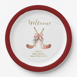 Assiettes En Carton Cute All Stars Bow Hockey Girl Baby Shower Bienven
