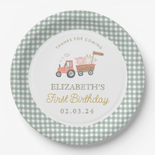 Assiettes En Carton Cute animal de ferme Barnyard Anniversaire