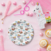 Assiettes En Carton Cute Animals In Helicopter Pattern (Fête)