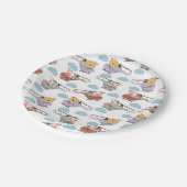 Assiettes En Carton Cute Animals In Helicopter Pattern (Angle)