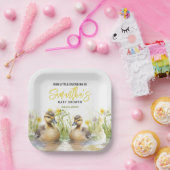 Assiettes En Carton Cute Aquarelle Canard bébé garçon douche (Fête)