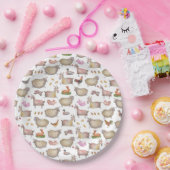 Assiettes En Carton Cute Aquarelle ferme Grange Animaux Motif (Fête)