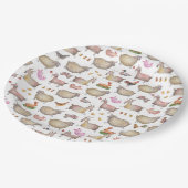 Assiettes En Carton Cute Aquarelle ferme Grange Animaux Motif (Angle)