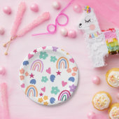 Assiettes En Carton Cute arc-en-ciel (Fête)